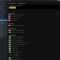 Page screenshot: Dam Spam &rarr; Protections