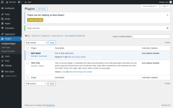 Page screenshot: Plugins &lsaquo; Test site &mdash; WordPress
