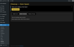 Page screenshot: Dam Spam &rarr; Cleanup &rarr; Delete Comments