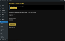 Page screenshot: Dam Spam &rarr; Cache