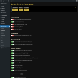 Page screenshot: Dam Spam &rarr; Protections