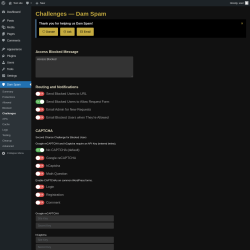 Page screenshot: Dam Spam &rarr; Challenges