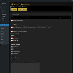 Page screenshot: Dam Spam &rarr; Advanced