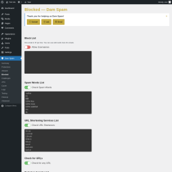 Page screenshot: Dam Spam &rarr; Blocked