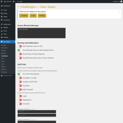 Page screenshot: Dam Spam &rarr; Challenges