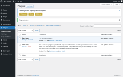 Page screenshot: Plugins &lsaquo; Test site &mdash; WordPress