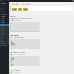 Page screenshot: Dam Spam &rarr; Blocked
