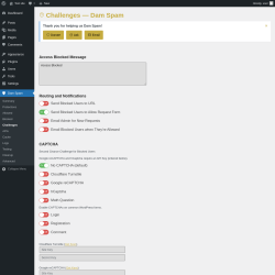 Page screenshot: Dam Spam &rarr; Challenges