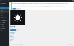 Page screenshot: Darkify ‹ Test site — WordPress