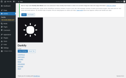 Page screenshot: Darkify ‹ Test site — WordPress