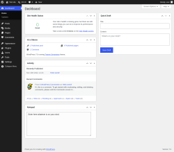 Page screenshot: Dashboard &lsaquo; Test site &mdash; WordPress