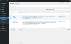 Page screenshot: Plugins ‹ Test site — WordPress