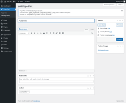 Page screenshot: Page Part &rarr; add Page Part