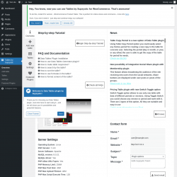 Page screenshot: Tables by Supsystic → Overview