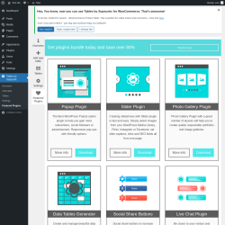Page screenshot: Tables by Supsystic → Featured Plugins