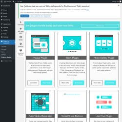 Page screenshot: Tables by Supsystic → Featured Plugins