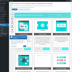 Page screenshot: Tables by Supsystic → Featured Plugins
