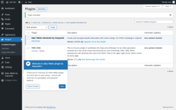 Page screenshot: Plugins ‹ Test site — WordPress