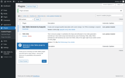 Page screenshot: Plugins ‹ Test site — WordPress