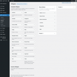 Page screenshot: Widgets ‹ Test site — WordPress