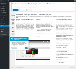 Page screenshot: Tables by Supsystic