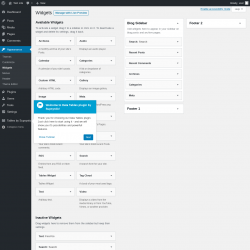 Page screenshot: Widgets ‹ Test site — WordPress