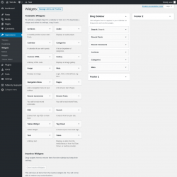 Page screenshot: Widgets ‹ Test site — WordPress