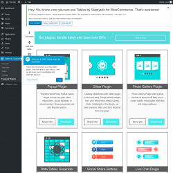 Page screenshot: Tables by Supsystic → Featured Plugins