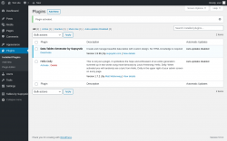 Page screenshot: Plugins ‹ Test site — WordPress