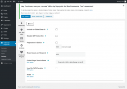 Page screenshot: Tables by Supsystic → Settings