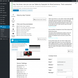 Page screenshot: Tables by Supsystic → Overview