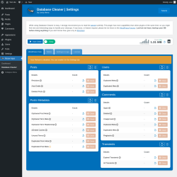 Page screenshot: Meow Apps &rarr; Database Cleaner