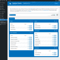 Page screenshot: Meow Apps &rarr; Database Cleaner