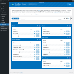 Page screenshot: Meow Apps &rarr; Database Cleaner