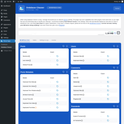 Page screenshot: Meow Apps &rarr; Database Cleaner