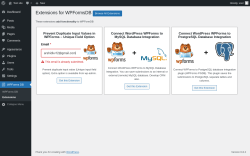 Page screenshot: WPForms DB → Extensions