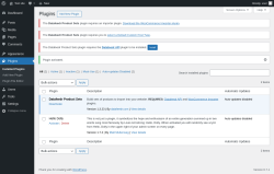 Page screenshot: Plugins ‹ Test site — WordPress