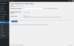 Page screenshot: Settings → Live Search