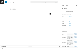 Page screenshot: Add Page &lsaquo; Test site &mdash; WordPress