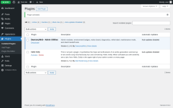 Page screenshot: Plugins &lsaquo; Test site &mdash; WordPress