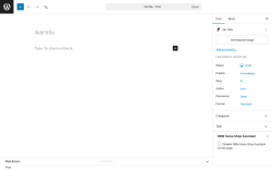Page screenshot: Add Post &lsaquo; Test site &mdash; WordPress