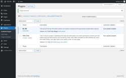 Page screenshot: Plugins ‹ Test site — WordPress