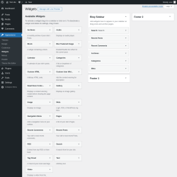 Page screenshot: Widgets ‹ Test site — WordPress