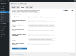 Page screenshot: DeBounce → Translate