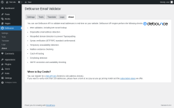 Page screenshot: DeBounce → About