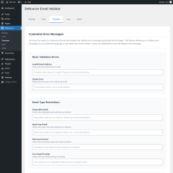 Page screenshot: DeBounce → Translate