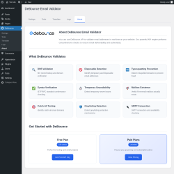 Page screenshot: DeBounce → About