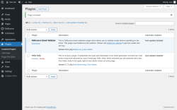 Page screenshot: Plugins ‹ Test site — WordPress