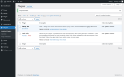 Page screenshot: Plugins ‹ Test site — WordPress