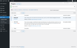 Page screenshot: Plugins ‹ Test site — WordPress
